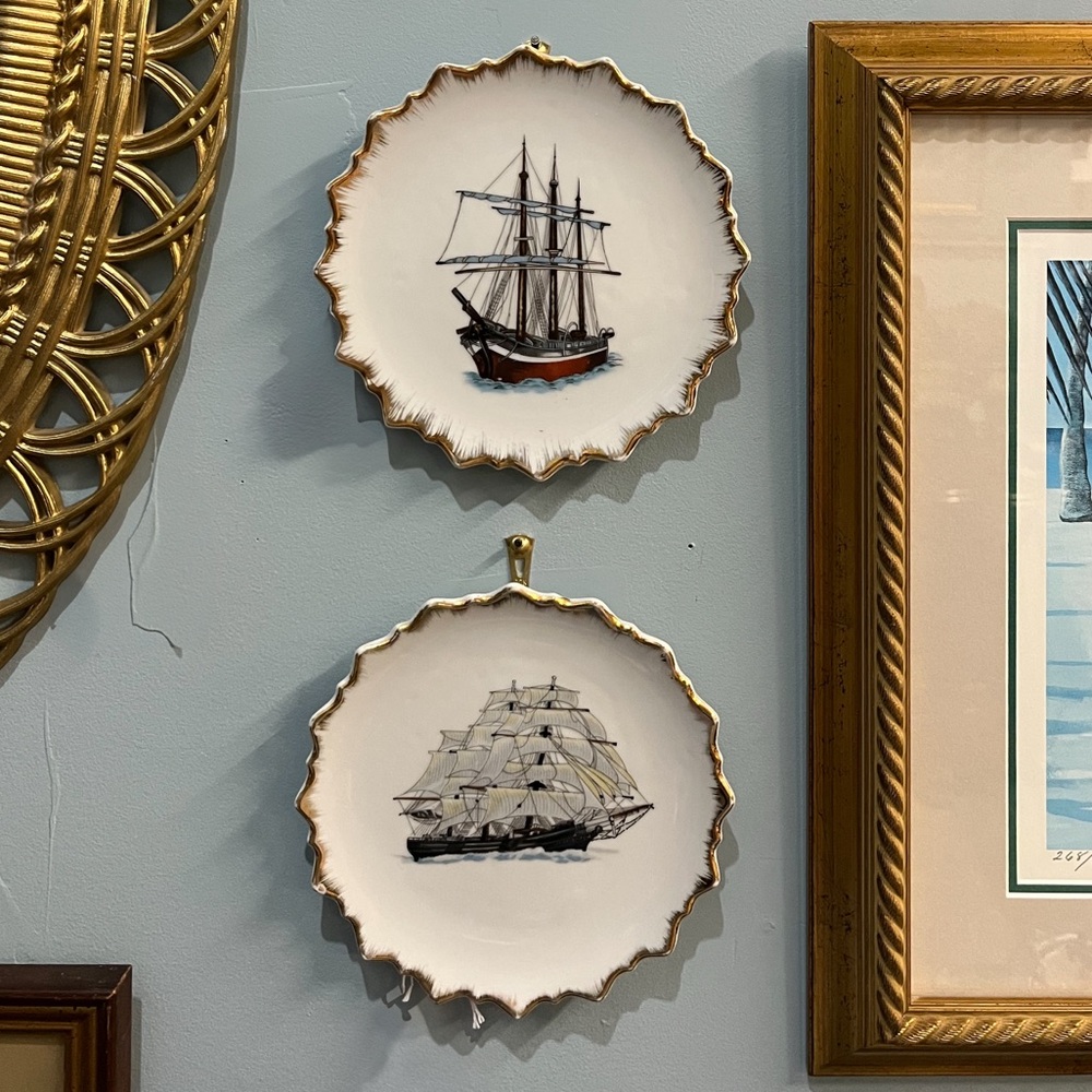 vintage nautical clipper ship decorative plates